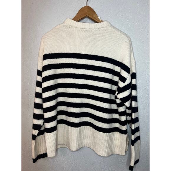 Zara, black and white striped sweater size large - Picture 4 of 5